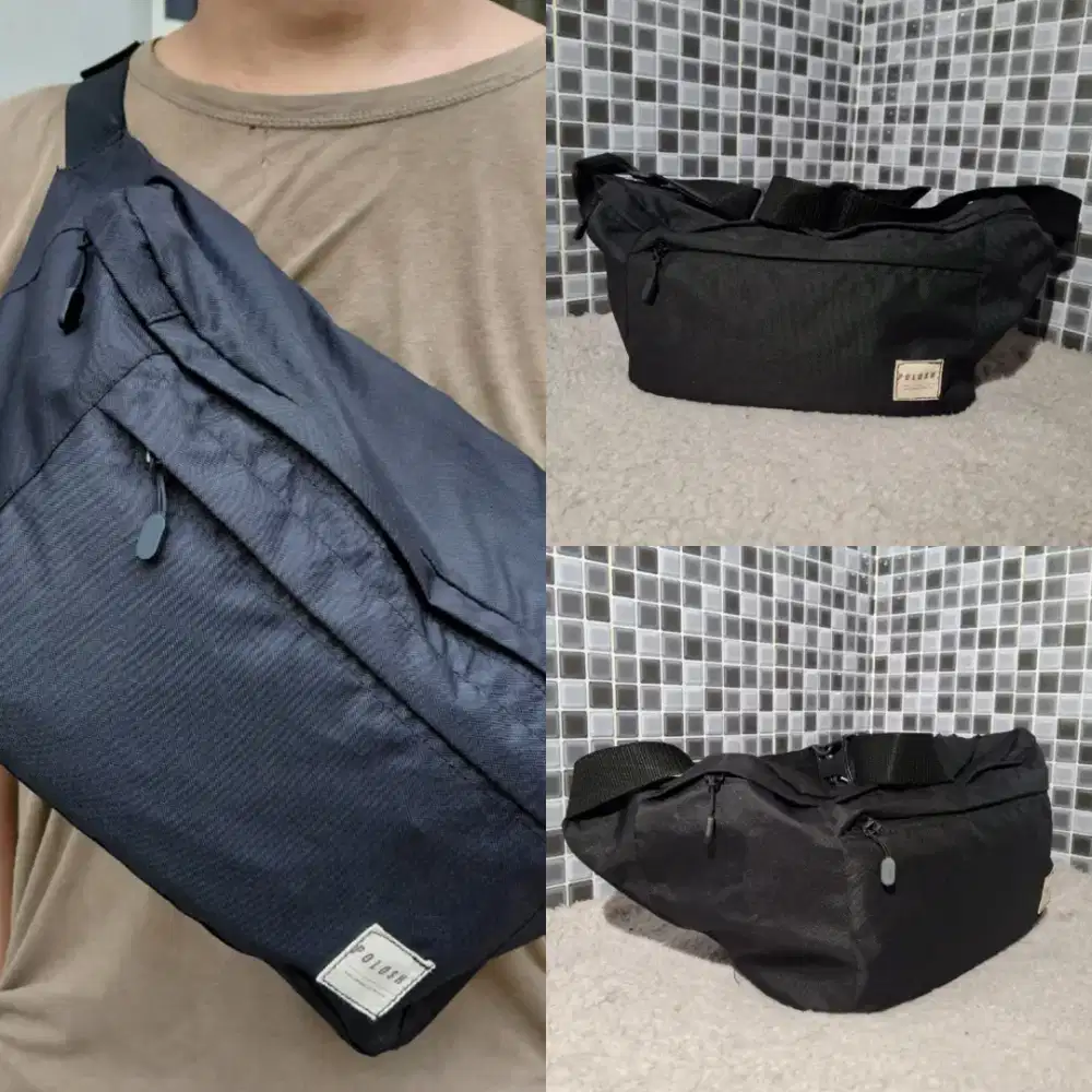 POLOSH TAS SELEMPANG SLING BAG HITAM BARU ASLI ORIGINAL