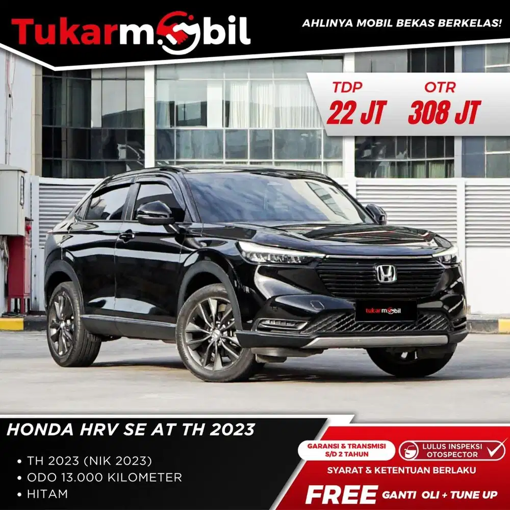 [BERGARANSI] HONDA HRV SE MATIC TAHUN 2023 LOW KM PAJAK PANJANG HITAM