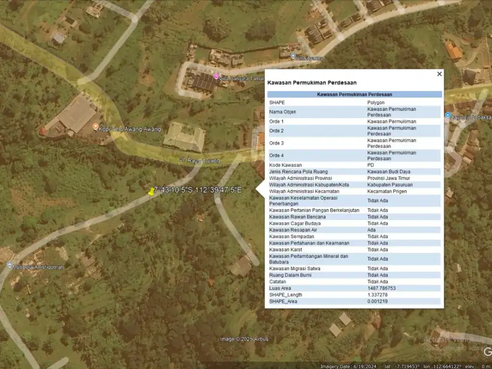 Tanah langka zona kuning di prigen taman dayu siap jadi perumahan elite