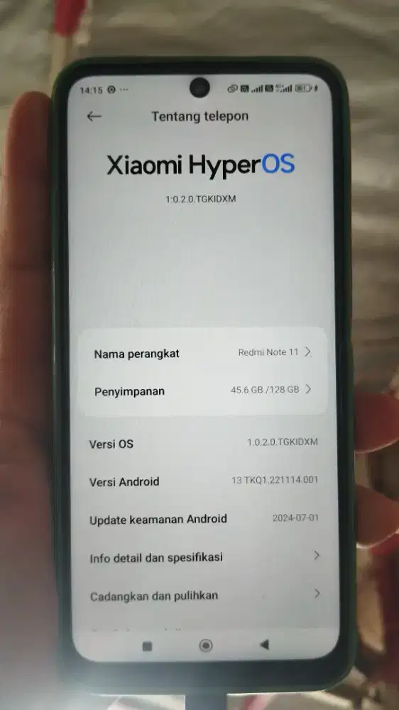 Jual HP redmi note 11 RAM 4/128