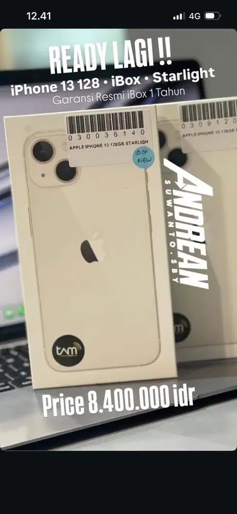 Iphone 13 128gb new garansi REsmi 1tahun starlight