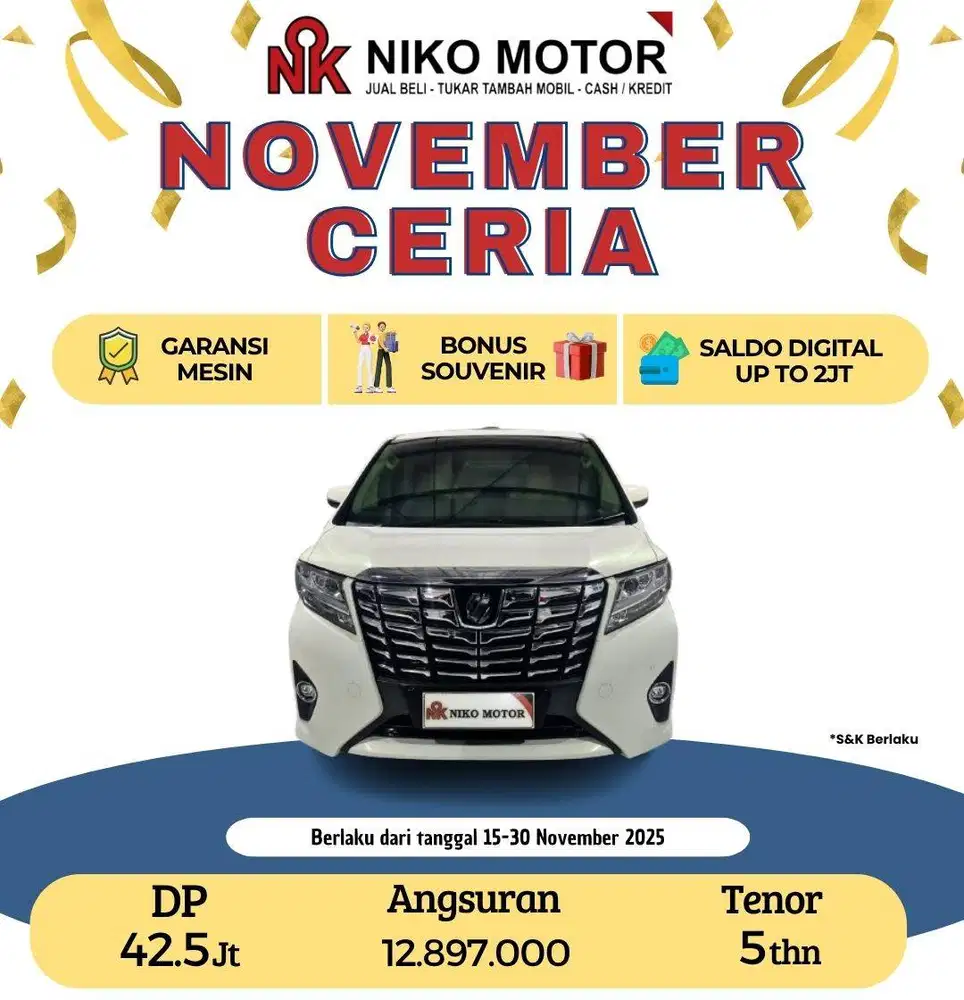 (ANTIK KM70RB) ALPHARD G ATPM 2016 AT : 2015|2017