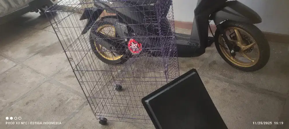 Kandang Kucing lipat 2 tingkat + Baki