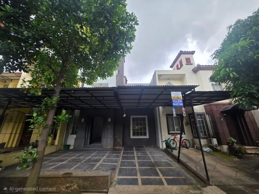 Dijual Rumah 2 Lantai Lingkungan Asri Depan Taman Dekat Tol Karawaci