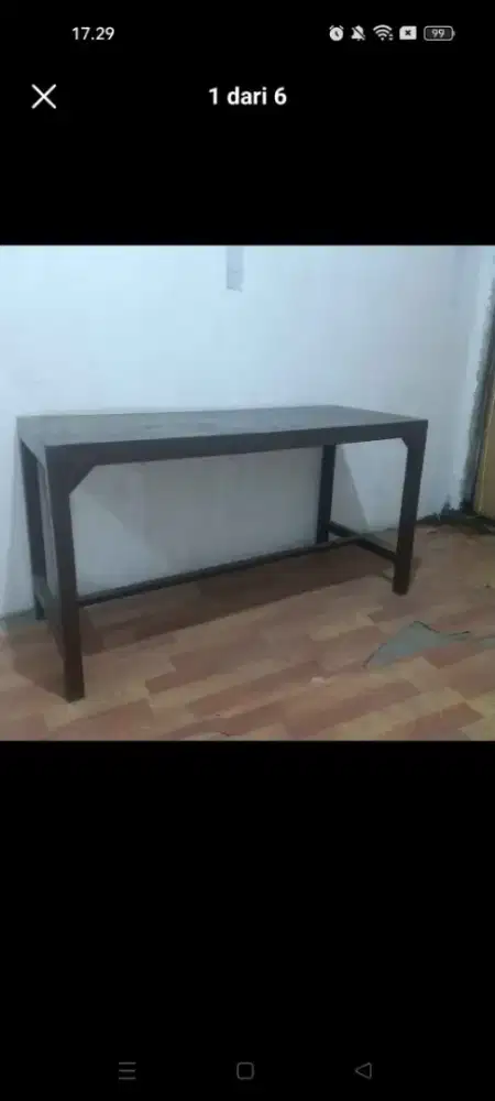 Meja warung makan bahan kayu keras isi 2 buah panjang 1.5m