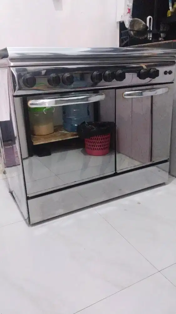 KOMPOR FREESTANDING 5 TUNGKU, 90CM, STAINLESS STEEL, BIG OVEN