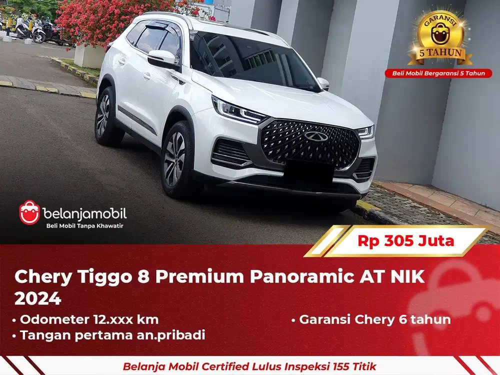 [ GARANSI 5TH ] Chery Tiggo 8 Premium Panoramic AT 2024/2025