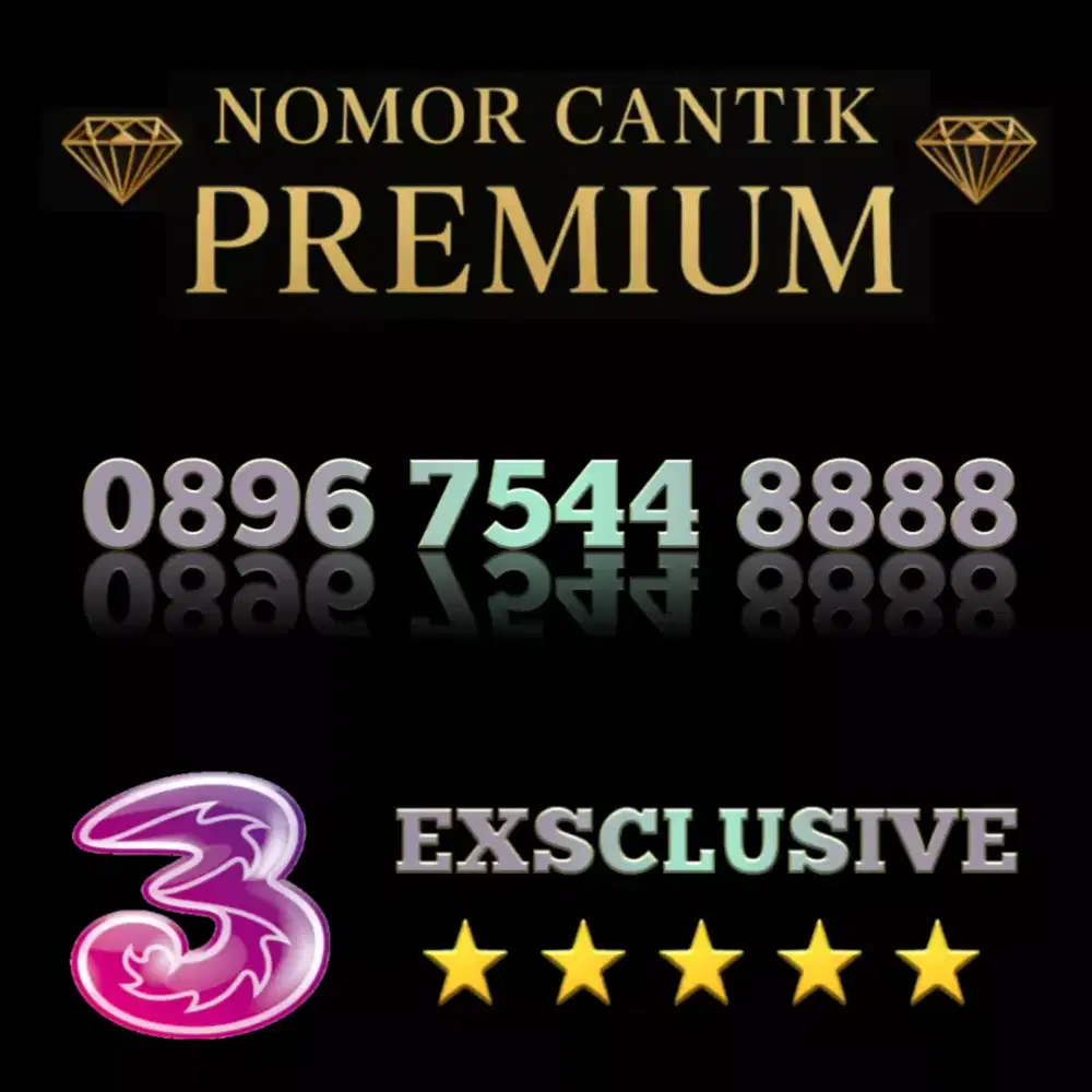 Nomor Cantik Premium Kuartet 8888 Perdana Three Indosat Exsclusive