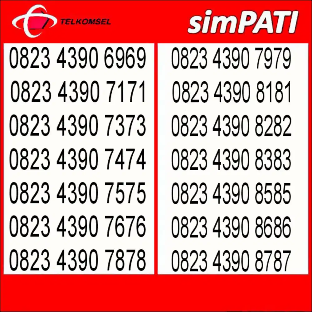 Nomor cantik simpati telkomsel abab murah