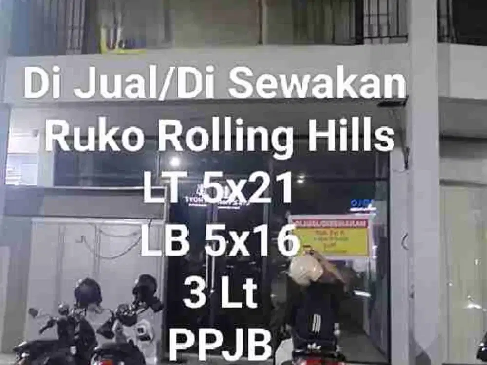 Di Jual/Di Sewakan Ruko Rolling Hills, Tanjung Bunga