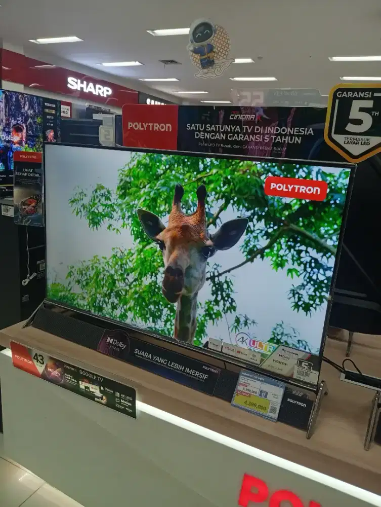 TV Politron UHD Soundbar Google TV 43 inch