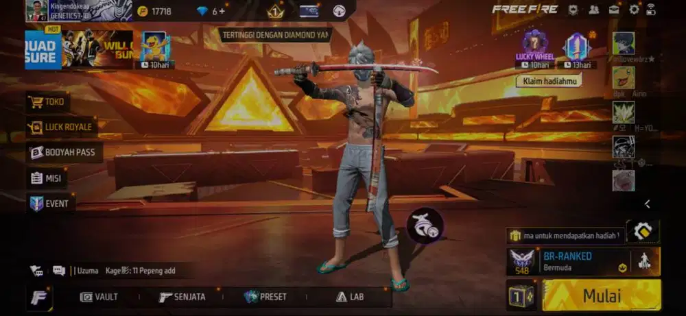 Akun ff murah terjamin, terpercaya