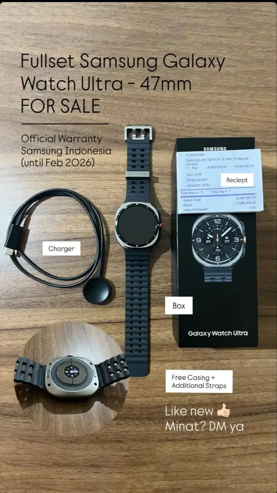 Samsung Galaxy Watch Ultra (2025) 47 mm Garansi Aktif Feb 2026