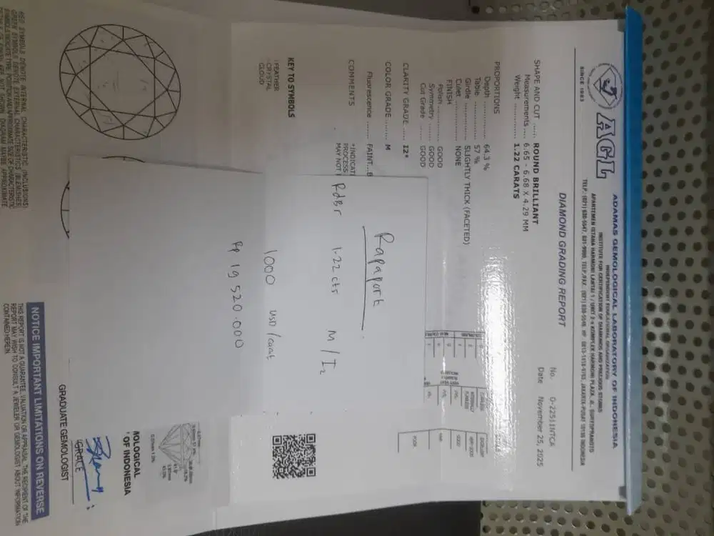 Berlian Eropa lengkap sertifikat