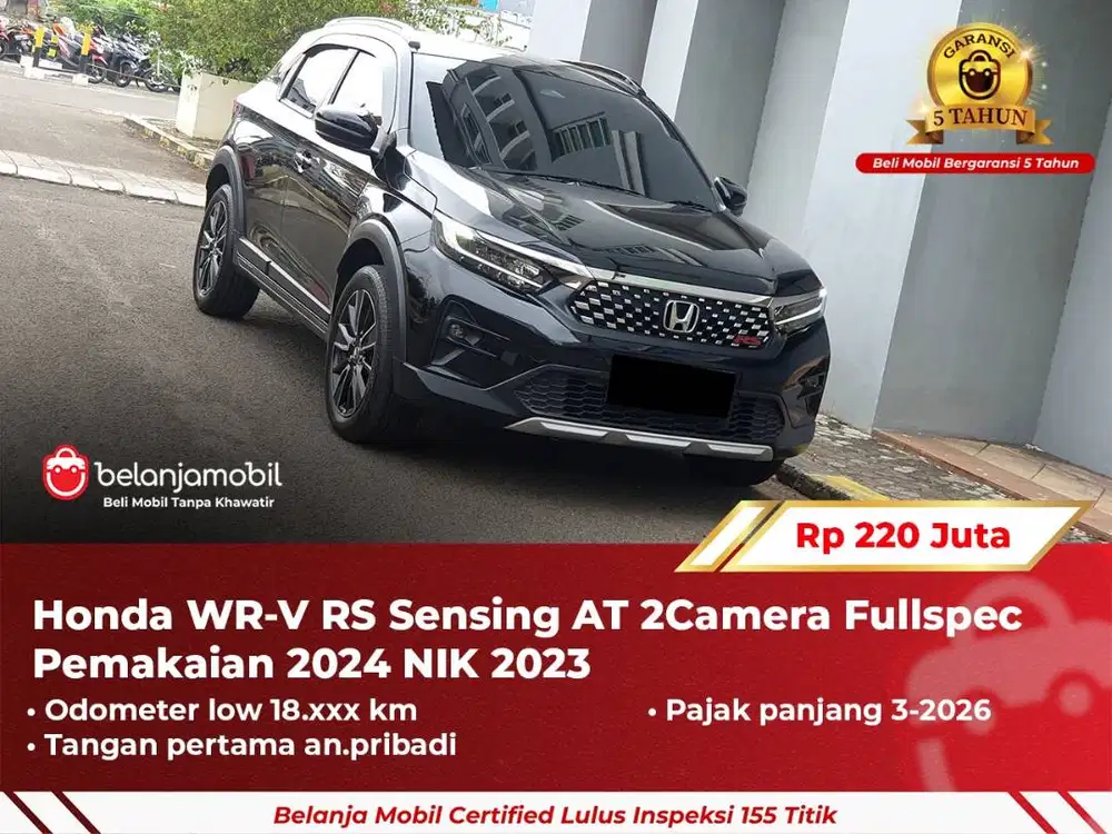 [ GARANSI 5TH ] Honda WRV WR-V WR V RS Sensing AT Fullspec 2023 2024