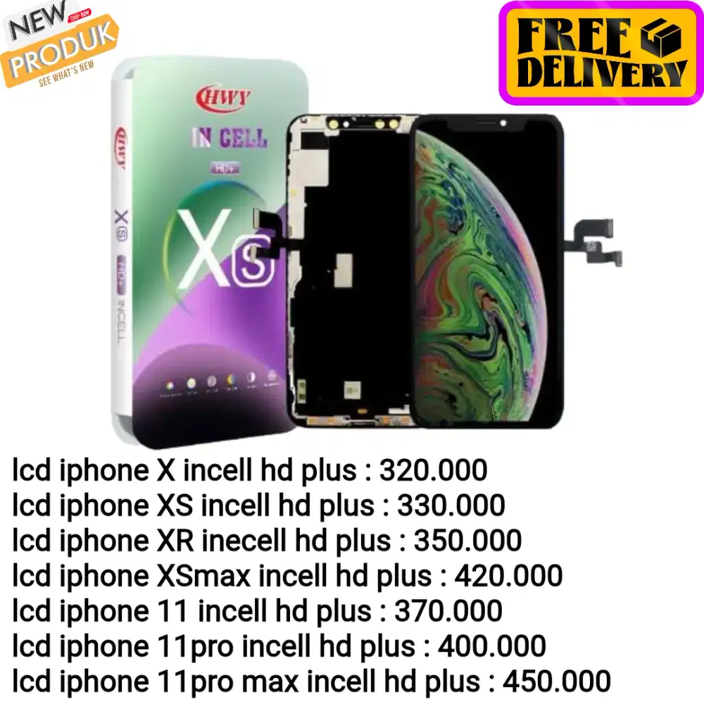 lcd iphone new free pasang dan home service
