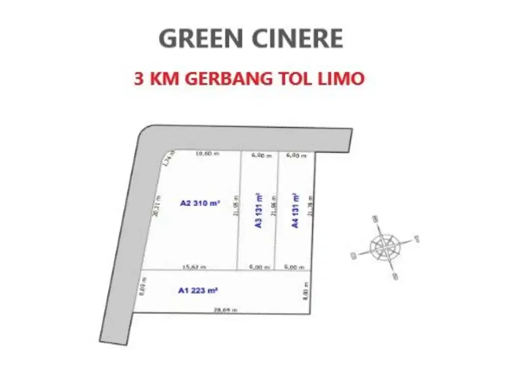 Tanah Kavling Dalam Perumahan Cinere estate, Siap Balik Nama dan Bangun