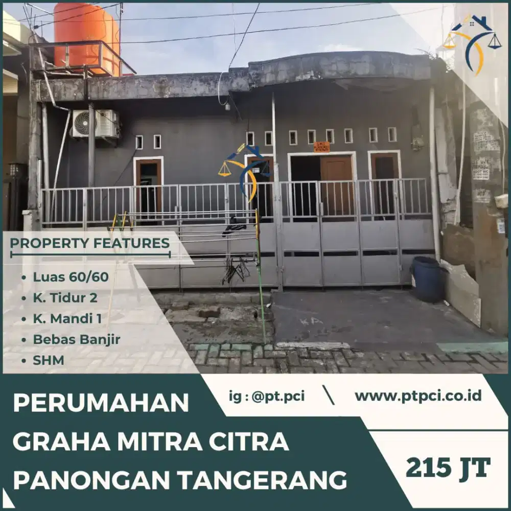 DIJUAL RUMAH DI GRAHA MITRA CITRA PANONGAN TANGERANG - VIA CESSIE