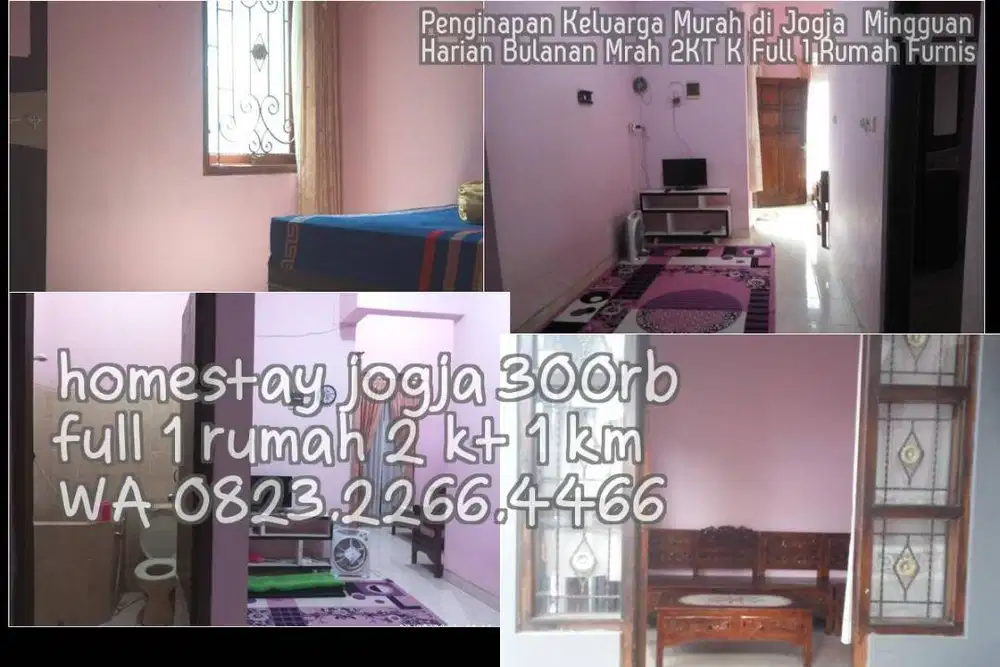 Penginapan Keluarga Murah di Jogja  Mingguan Harian Bulanan Mrah 2KT K