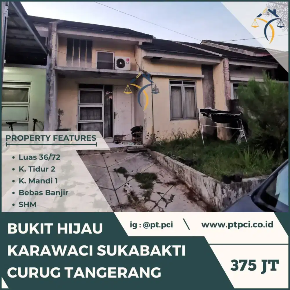 DIJUAL RUMAH DI BUKIT HIJAU KARAWACI CURUG TANGERANG - VIA CESSIE