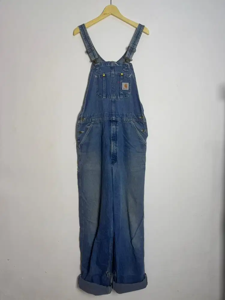 Carhartt Overall Bib Denim Vintage Original Faded | W34