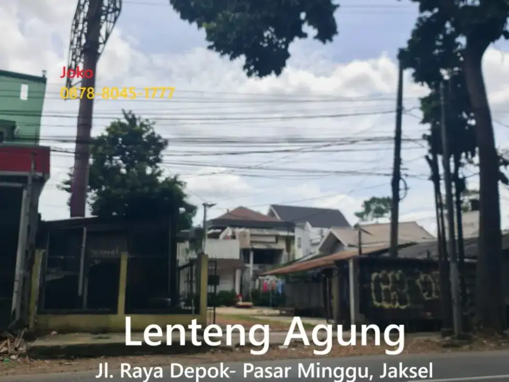 Tanah Komersial Jl. Pasar MInggu-Depok, Lenteng Agung, Jakarta Selatan