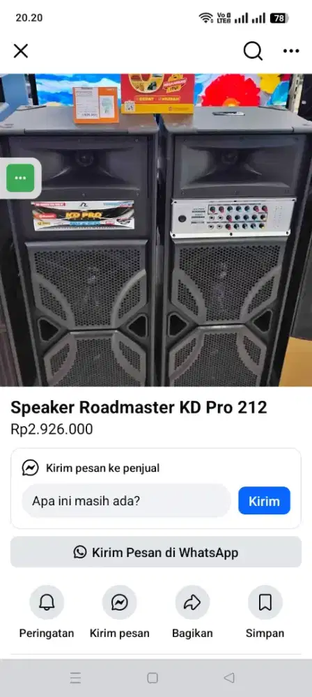 SPEAKER AKTIF ROADMASTER KD PRO 212 12double
