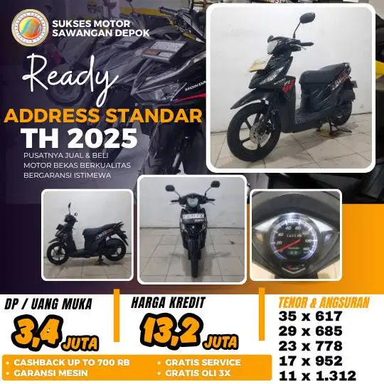 MULUS SUZUKI ADRES ADDRESS STANDAR TH 2023 BISA CASH KREDIT BERGARANSI