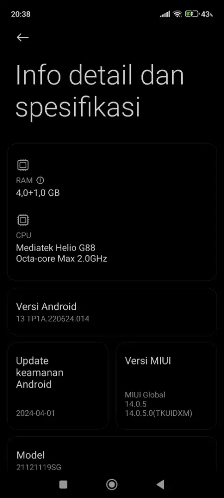 Redmi 10 ( 2022 ) ram 4+1/64GB