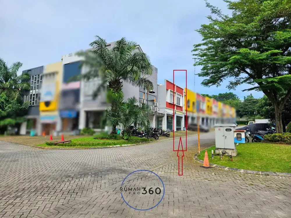 JUAL Ruko terlihat dari jalan 2 lantai Golden 8 Summarecon Gading Serpong GE007