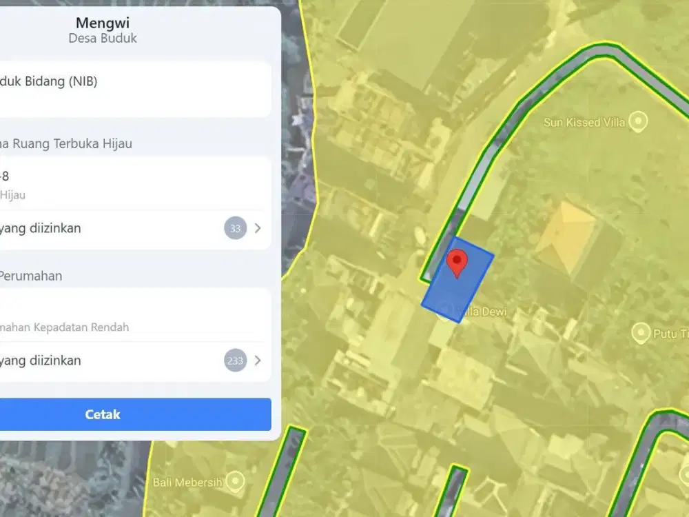 Tanah Bagus Lingkungan Vila Asri di Buduk Mengwi