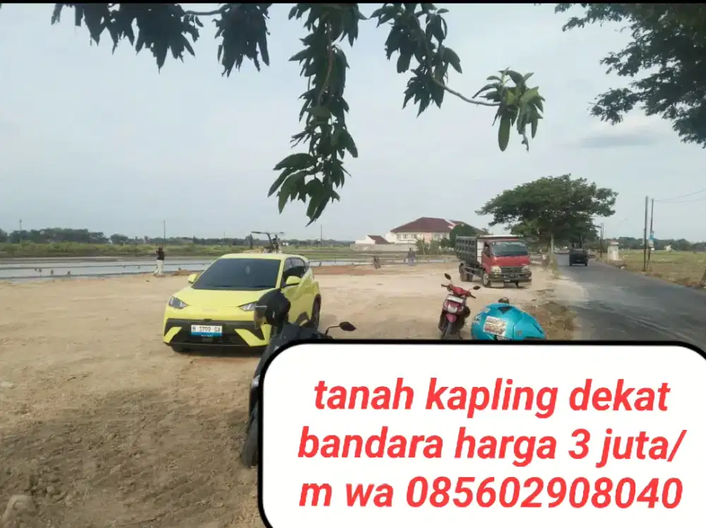 Di jual tanah kapling pinggir jalan raya dekat bandara Adi Sumarmo