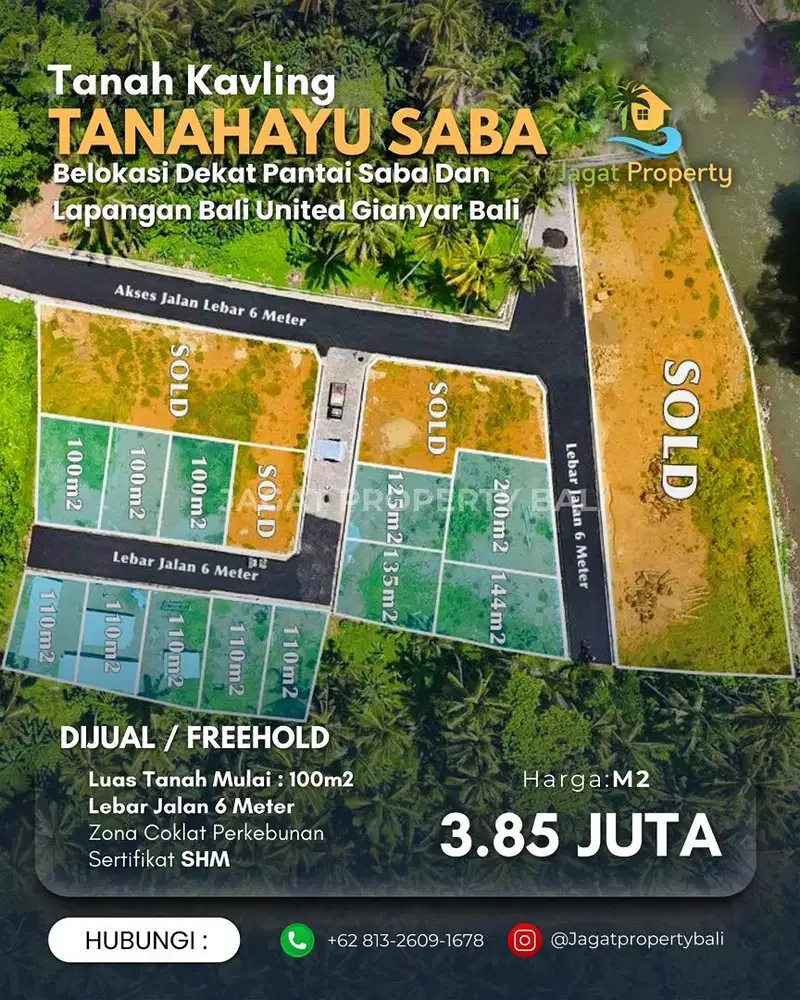 Dijual Tanah Kavling Berlokasi Tanahayu Saba