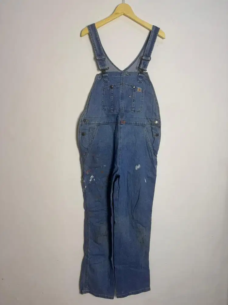 Carhartt Overall Bib Denim Vintage Patina Painter Style LP100 W38