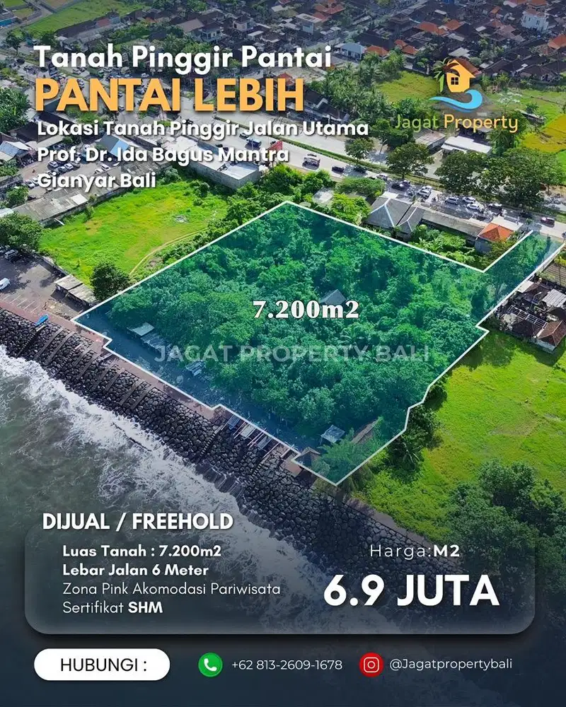 Dijual Tanah Pinggir Pantai Lebih Gianyar Bali