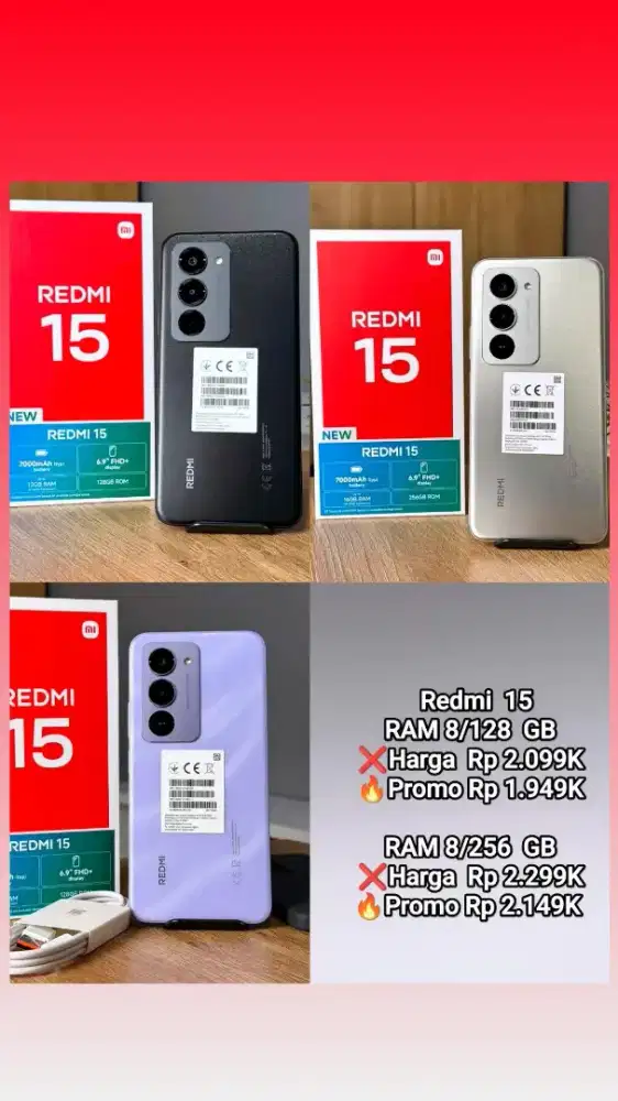 REDMI 15 8/128 8/256 PROMO HANDPHONE TERMURAH DIJOGJA