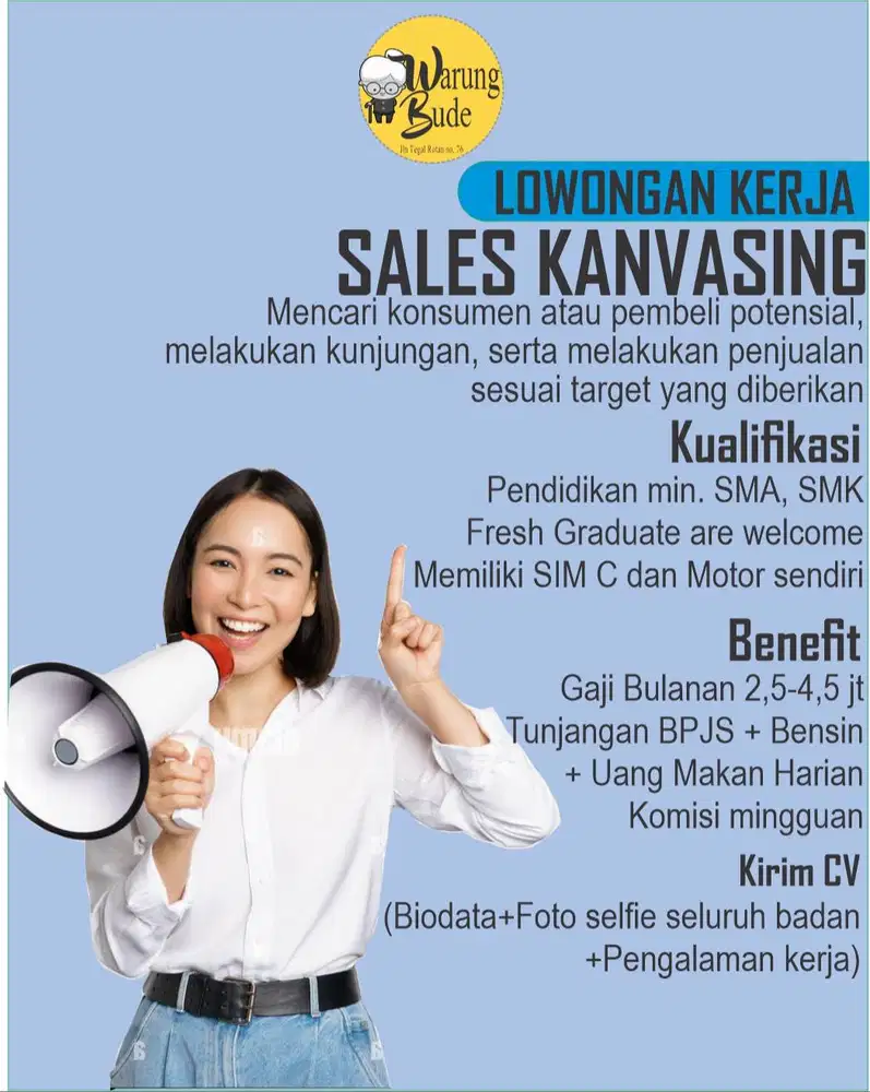 LOWONGAN KERJA SALES KANVASSING – WARUNGBUDE
