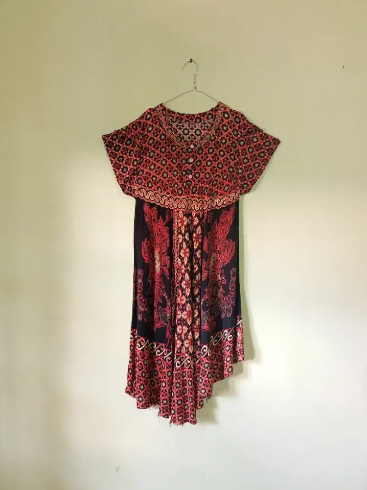 Dress / Daster / Dasul Batik Kancing Oval / Payung Coklat