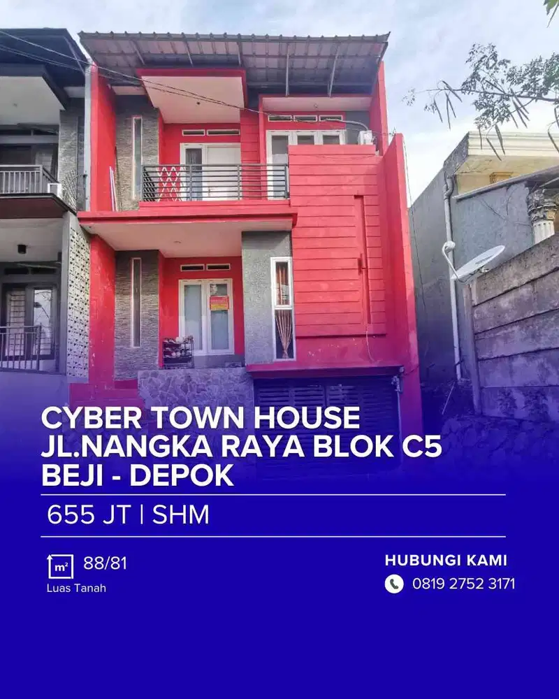DI JUAL RUMAH VIA CESSIE (CYBER TOWN HOUSE BEJI DEPOK)