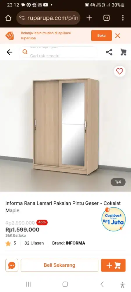 INFORMA Lemari Baju 2 pintu (slide)