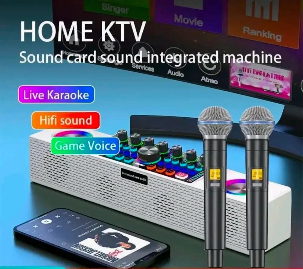 Di jual MKC KIMISO SY8 sound card Audio all-in-one ,dengan 2 mikrofon