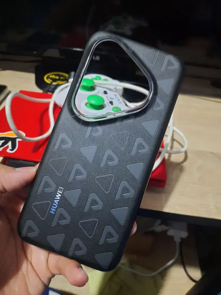 Monogram Vegan Leather Case Black For Huawei Pura 80 pro Original