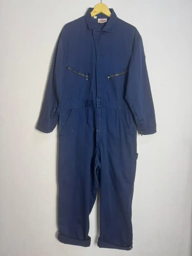 Dickies Coverall Jumpsuit Navy Blue Poly-Cotton Original