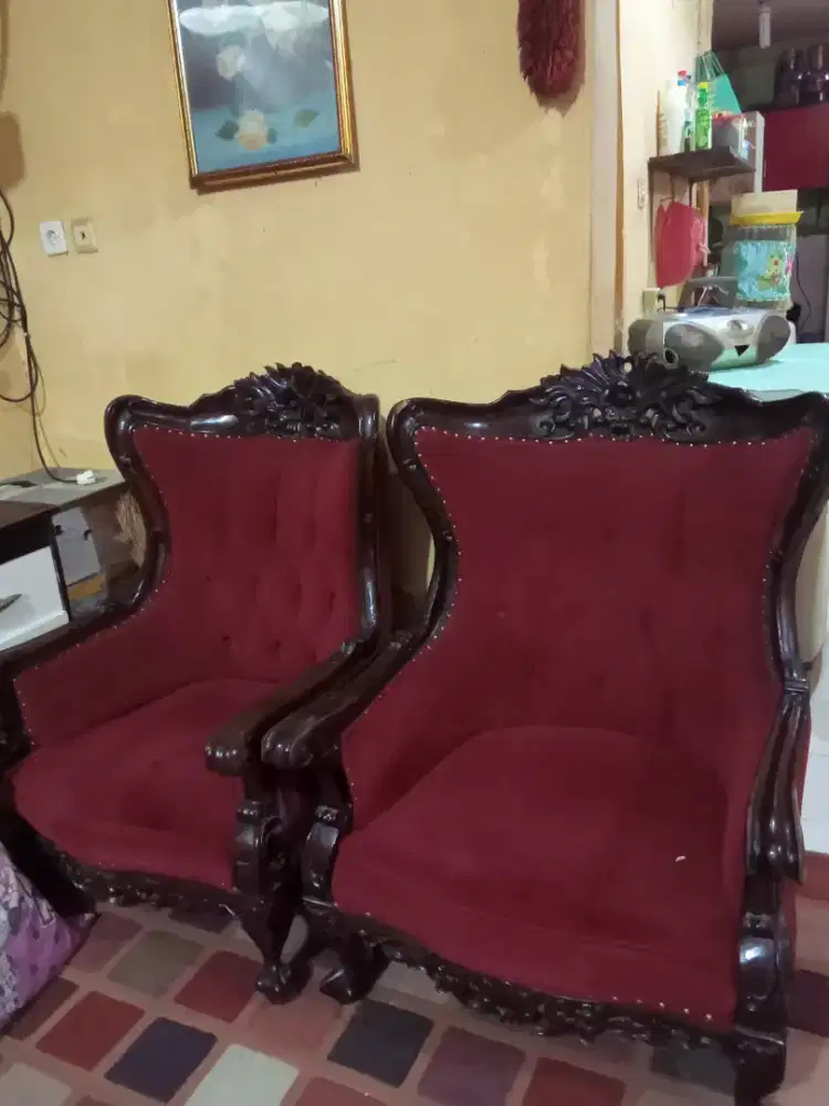 sepeda lipet & 4 sofa satu meja
