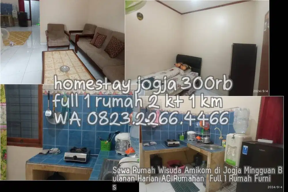 Sewa Rumah Wisuda Amikom di Jogja Mingguan Bulanan Harian AC Rumahan