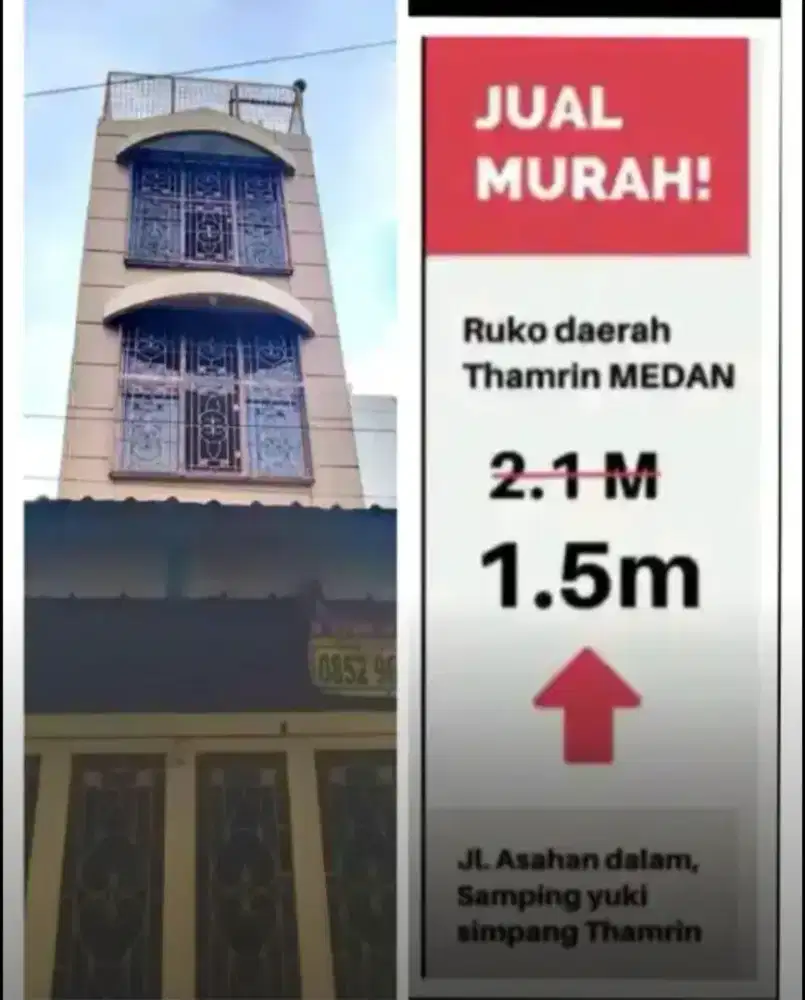 RUKO MEWAH 5LT JALAN ASAHAN ( SEBELAH YUKI ) THAMRIN HM YAMIN