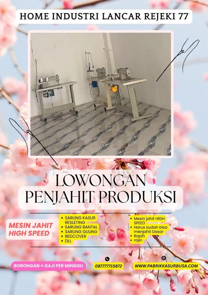 Lowongan penjahit Borongan