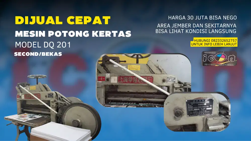 DIJUAL CEPAT! ALAT POTONG KERTAS DQ201 BEKAS
