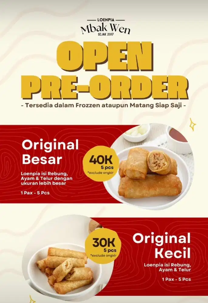 Open Pre Order Lumpia