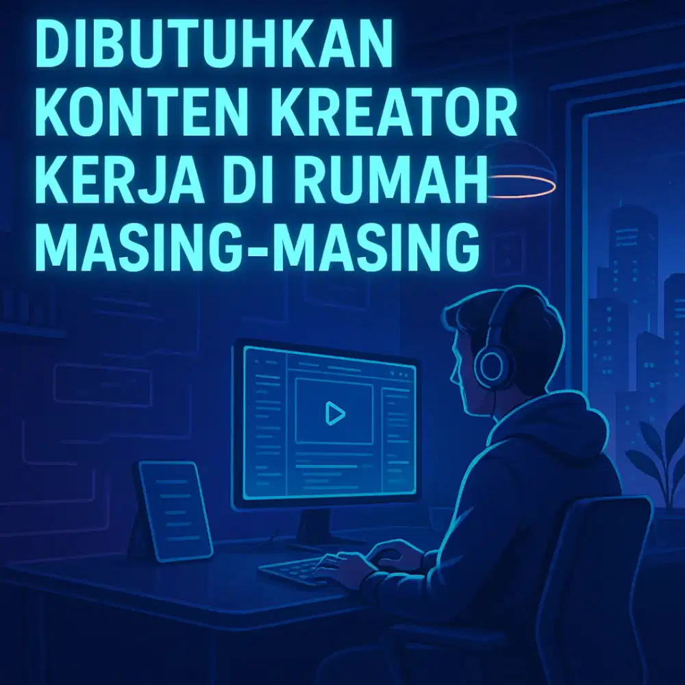 Dibutuhkan konten kreator kerja di rumah masing masing